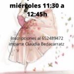 cartel de clases de ballet para adultos imparte Claudia Bedacarratz.
